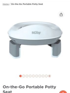 Nuby On-the-Go Portable Potty Seat — White and Light Gray